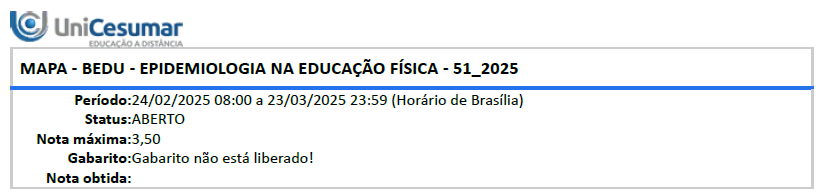 MAPA  -  BEDU - EPIDEMIOLOGIA NA EDUCAÇÃO FÍSICA - 51_2025