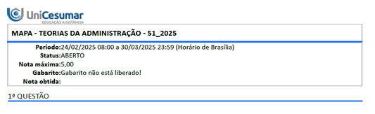 MAPA - TEORIAS DA ADMINISTRAÇÃO - 51_2025 - UNICESUMAR